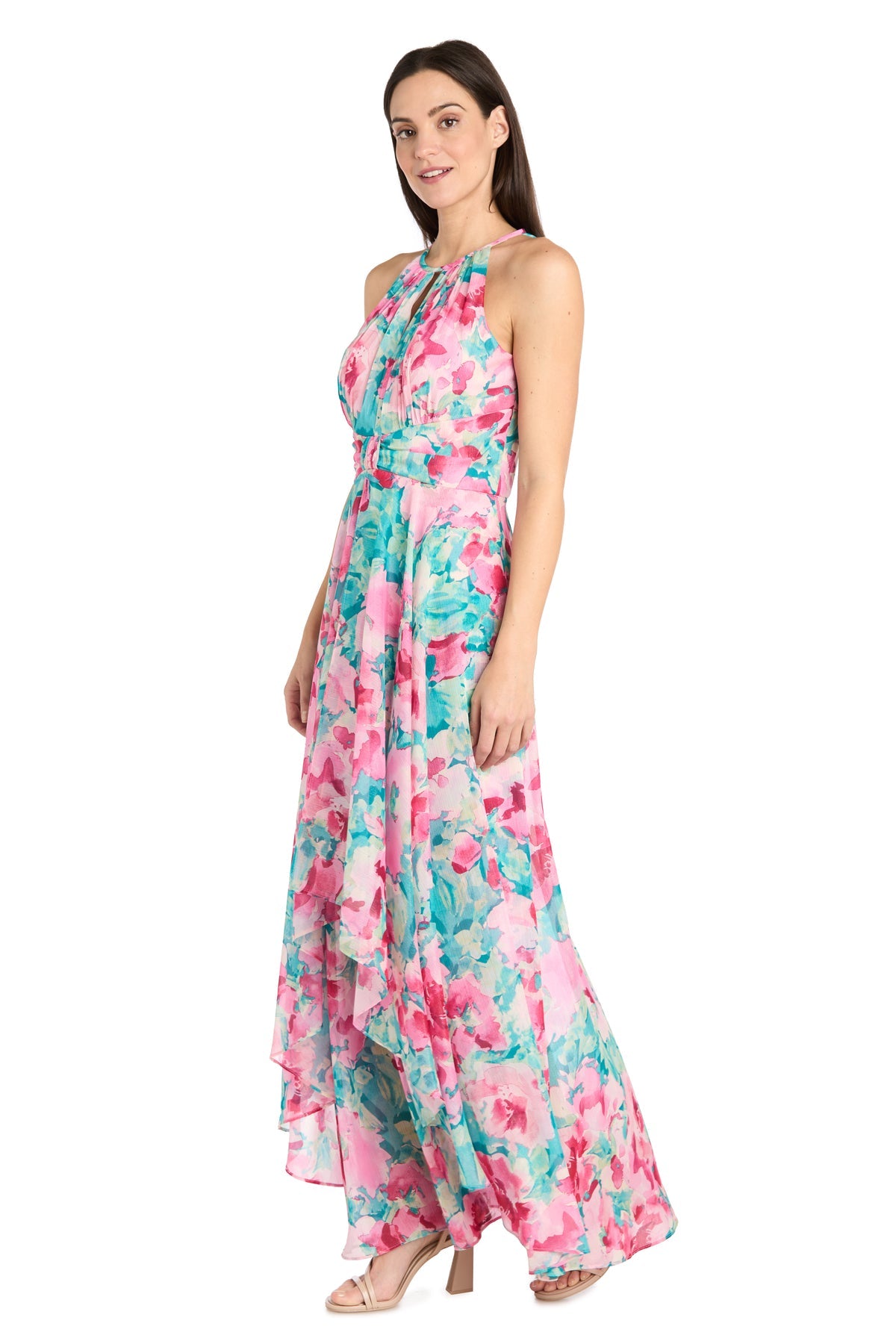 R&M Richards 3423P Floral Print Long Formal Petite Maxi Dress