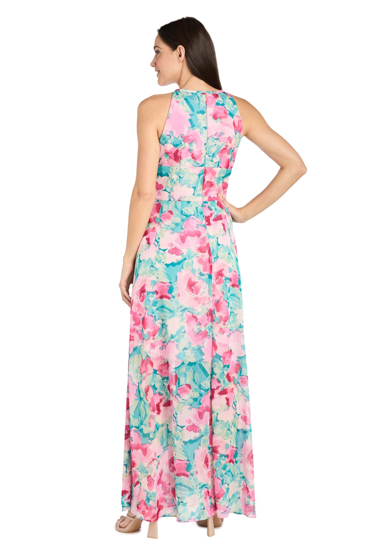 R&M Richards 3423P Floral Print Long Formal Petite Maxi Dress