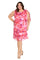 Plus Size Dresses Plus Size Short Floral Ruffle Dress Lilac/Coral