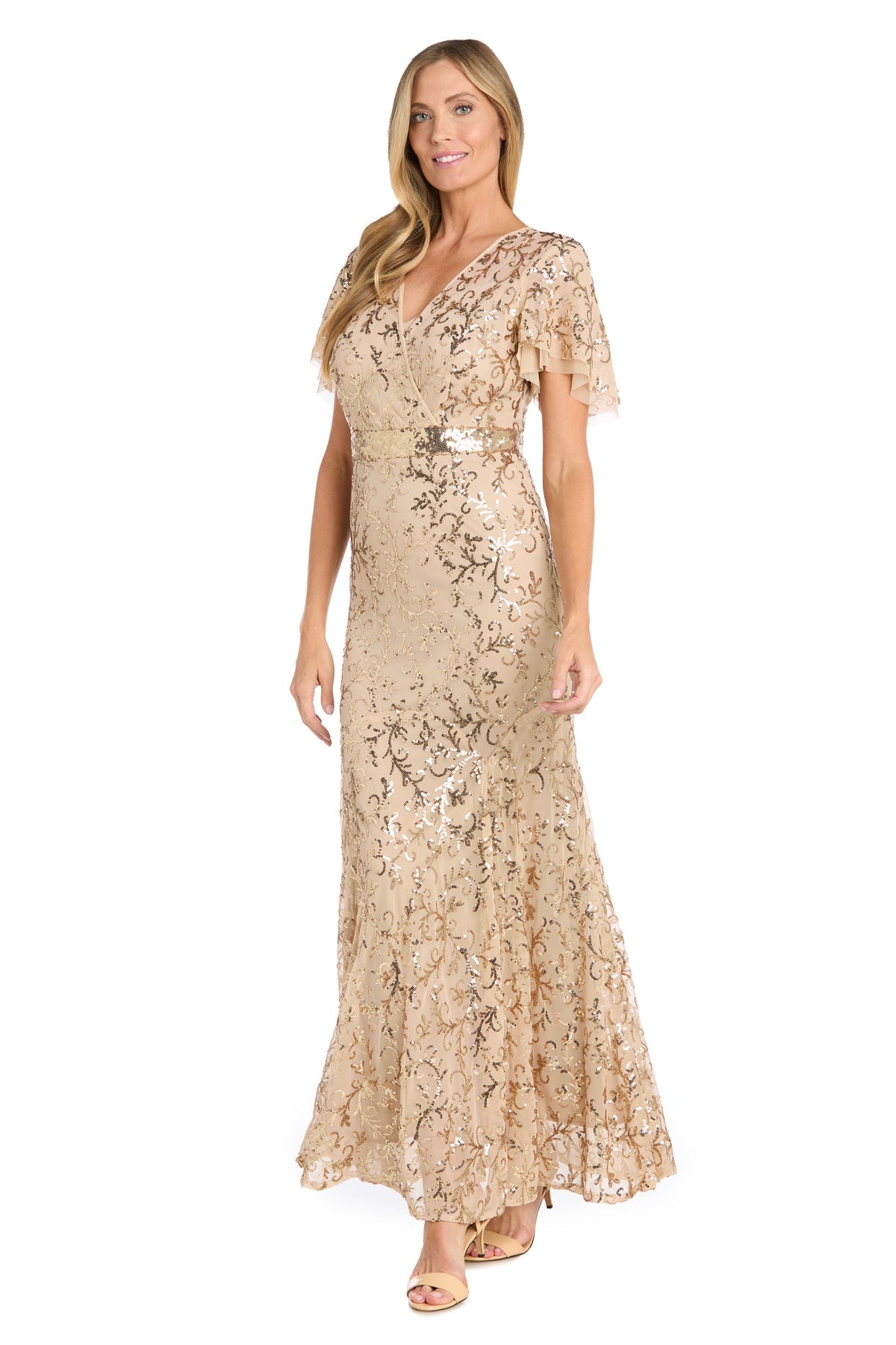 R&M Richards 3425 Long Mother of the Bride Sequin Formal Dress