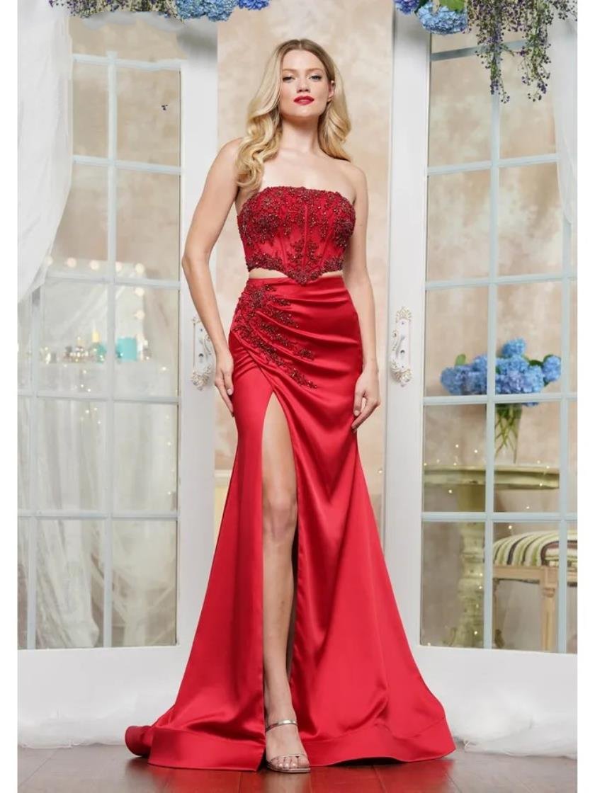 Prom Dresses Fitted Formal Long Prom Dress Red