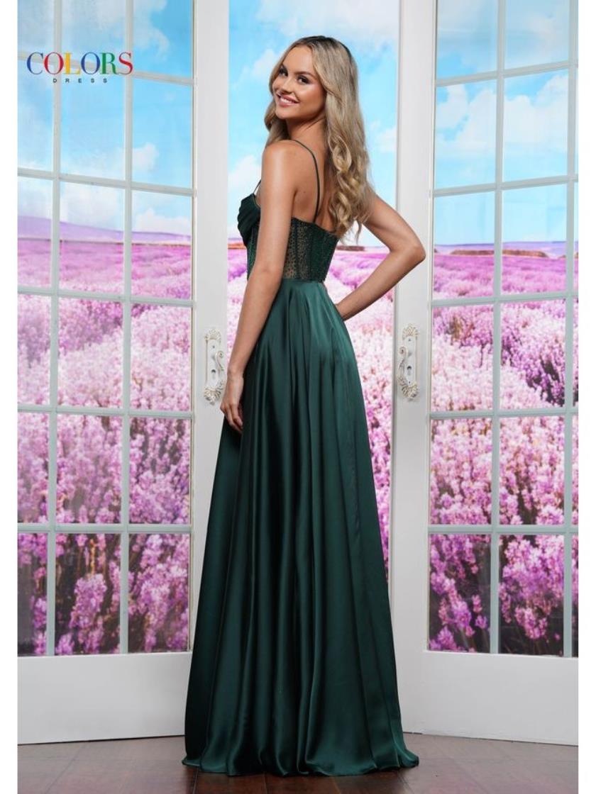 Formal Green Color Deep Green Colors 3431 Long Formal Evening Slit Prom Dress for $278.0 ...