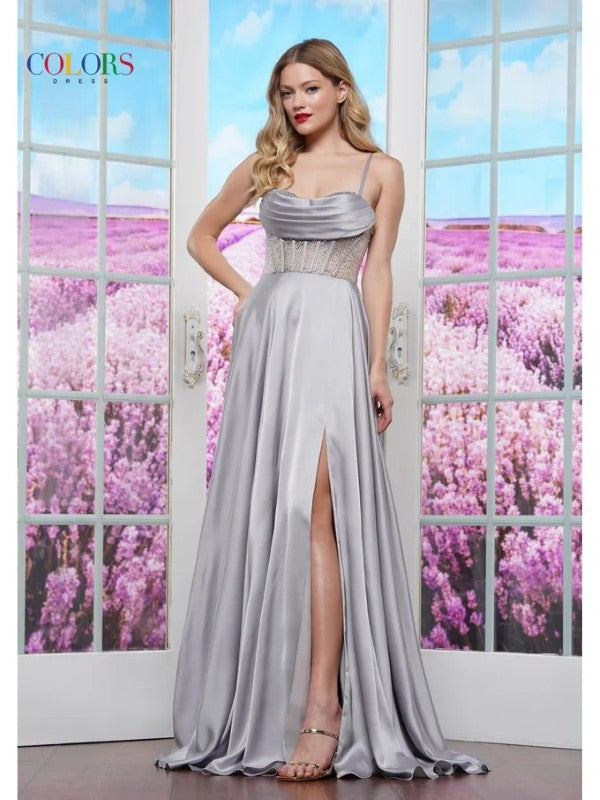 Colors 3431 Long Formal Evening Slit Prom Dress