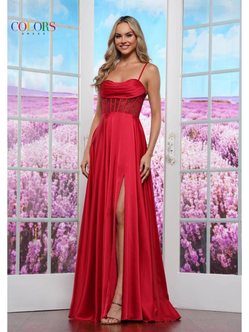 Colors 3431 Long Formal Evening Slit Prom Dress