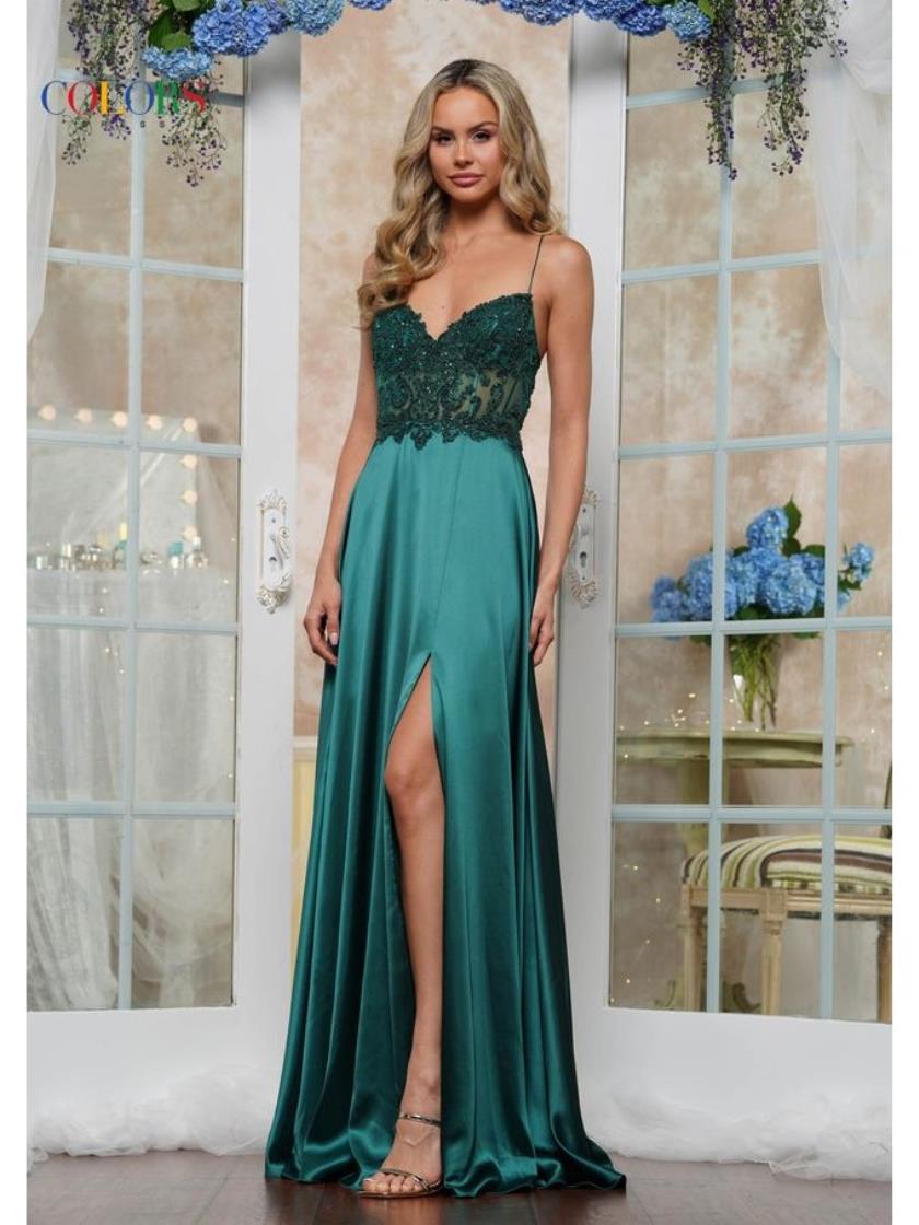 Colors 3436 Evening A Line Long Formal Prom Dress