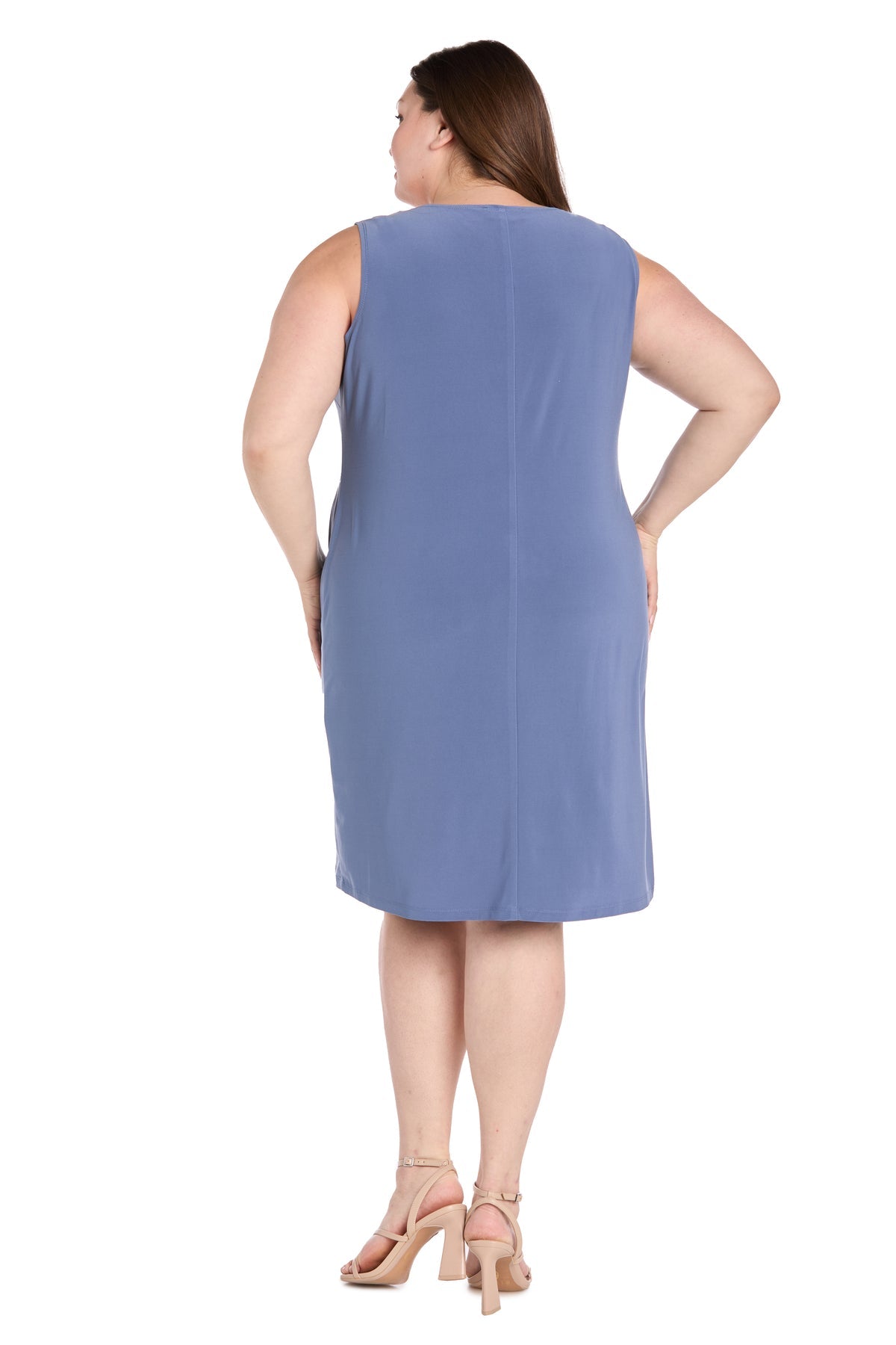 R&M Richards 3437W Plus Size Short Metallic Jacket Dress