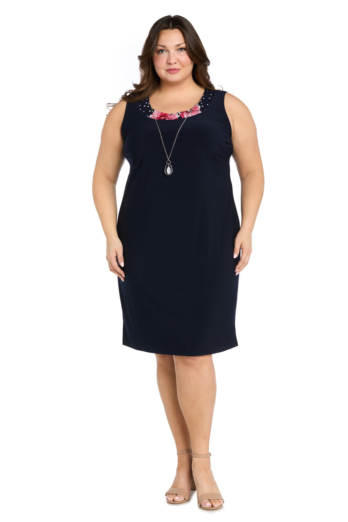 R&M Richards 3438W Plus Size Short Floral Print Jacket Dress