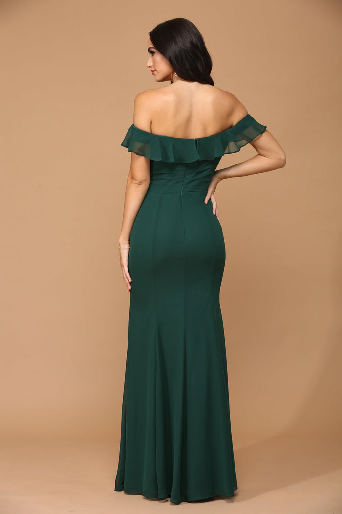 Long Off Shoulder Formal Bridesmaids Chiffon Dress Sale