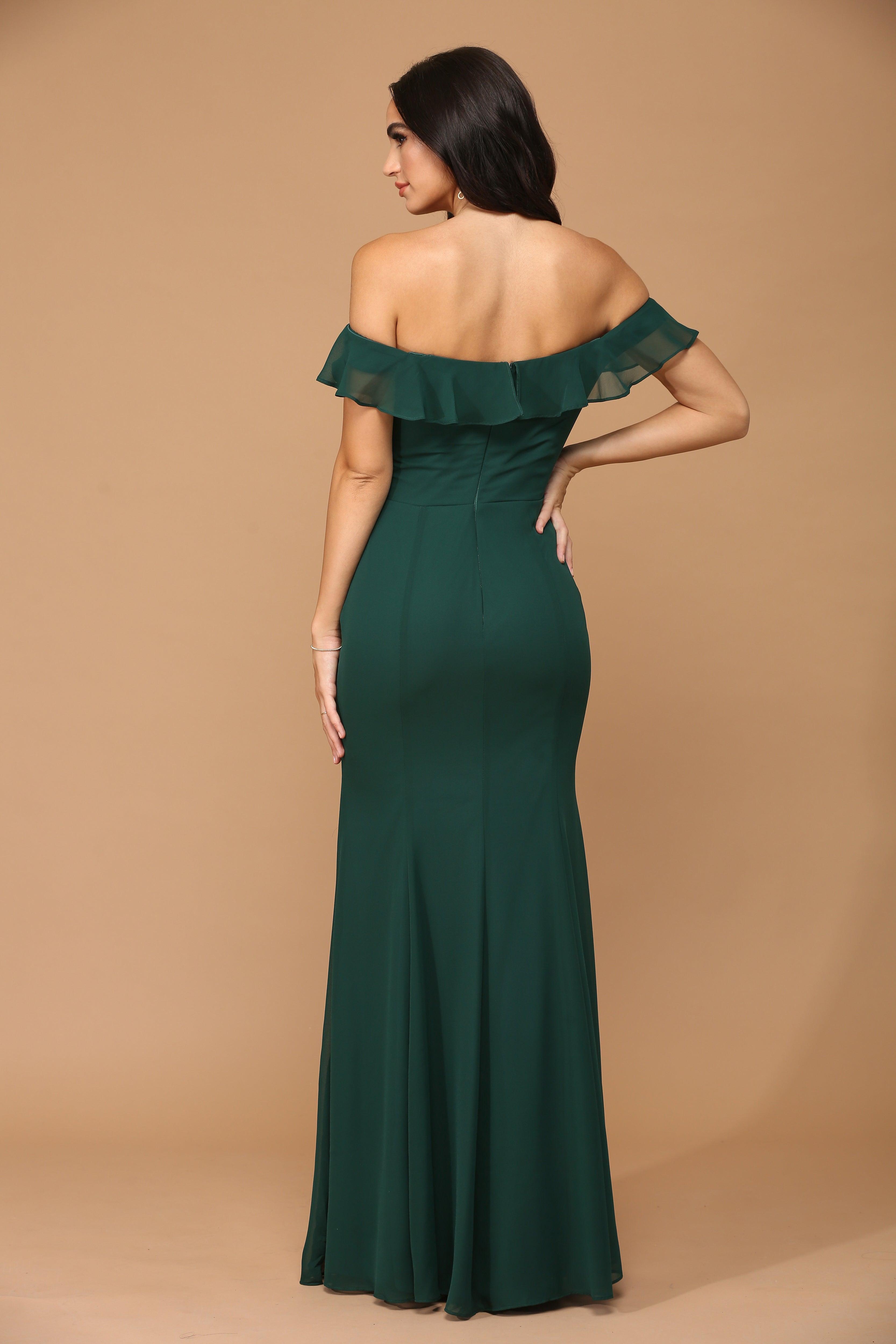 Long Off Shoulder Formal Bridesmaids Chiffon Dress Sale