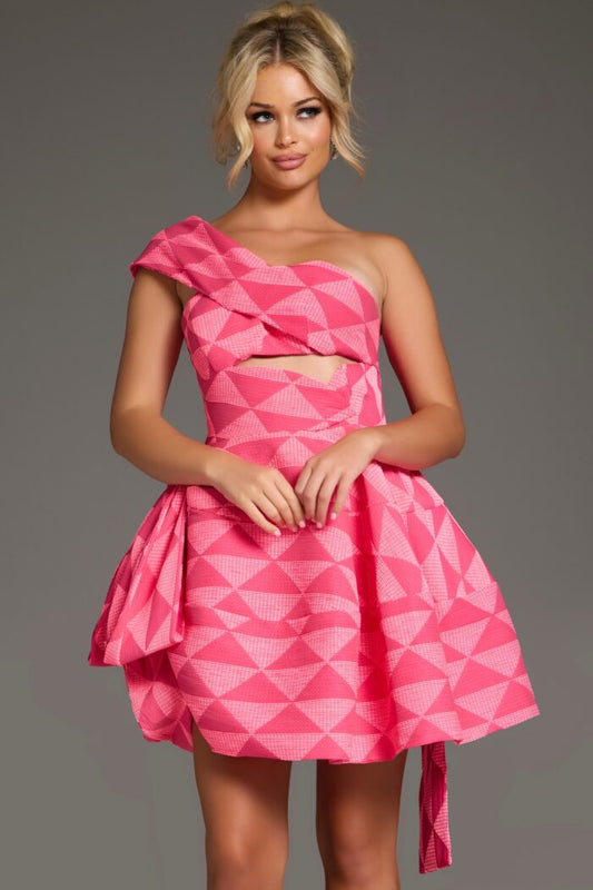 Cocktail Dresses Short Mini Geometric Cocktail Dress Pink