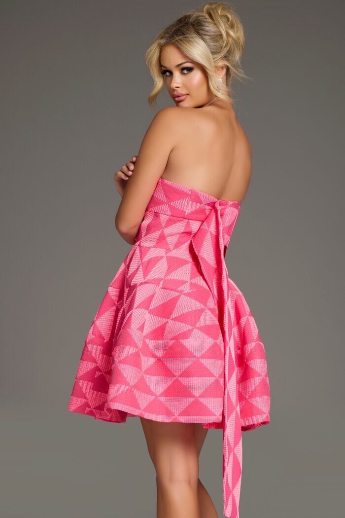 Cocktail Dresses Short Mini Geometric Cocktail Dress Pink