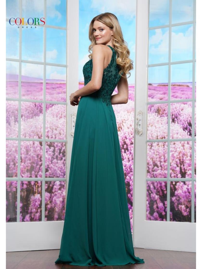 Colors 3440 Long Formal A Line Evening Prom Dress