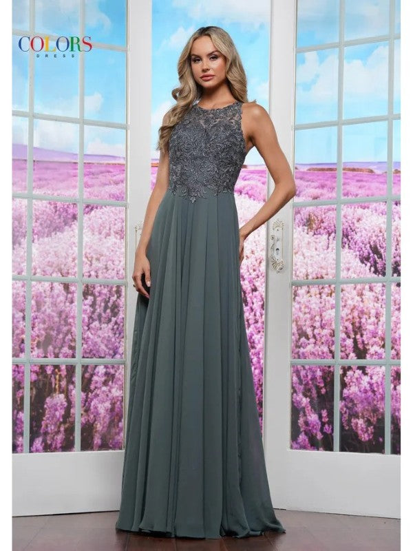 Colors 3440 Long Formal A Line Evening Prom Dress