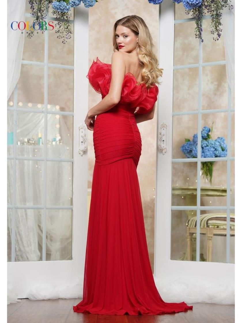 Colors 3445 Ruffle Formal Long Prom Dress