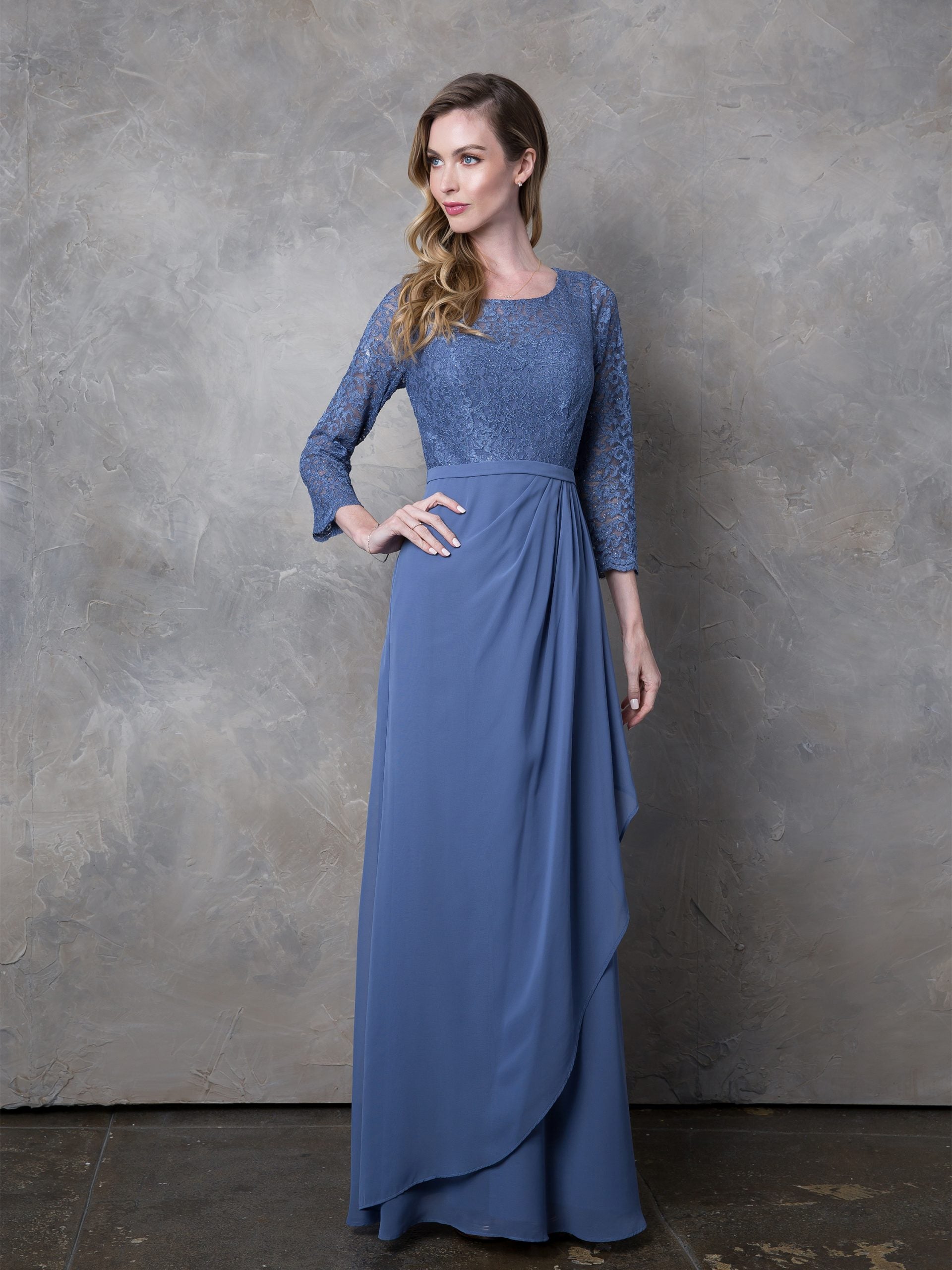Eva Fashion 3446 Long Mother of the Bride Lace Formal Dress