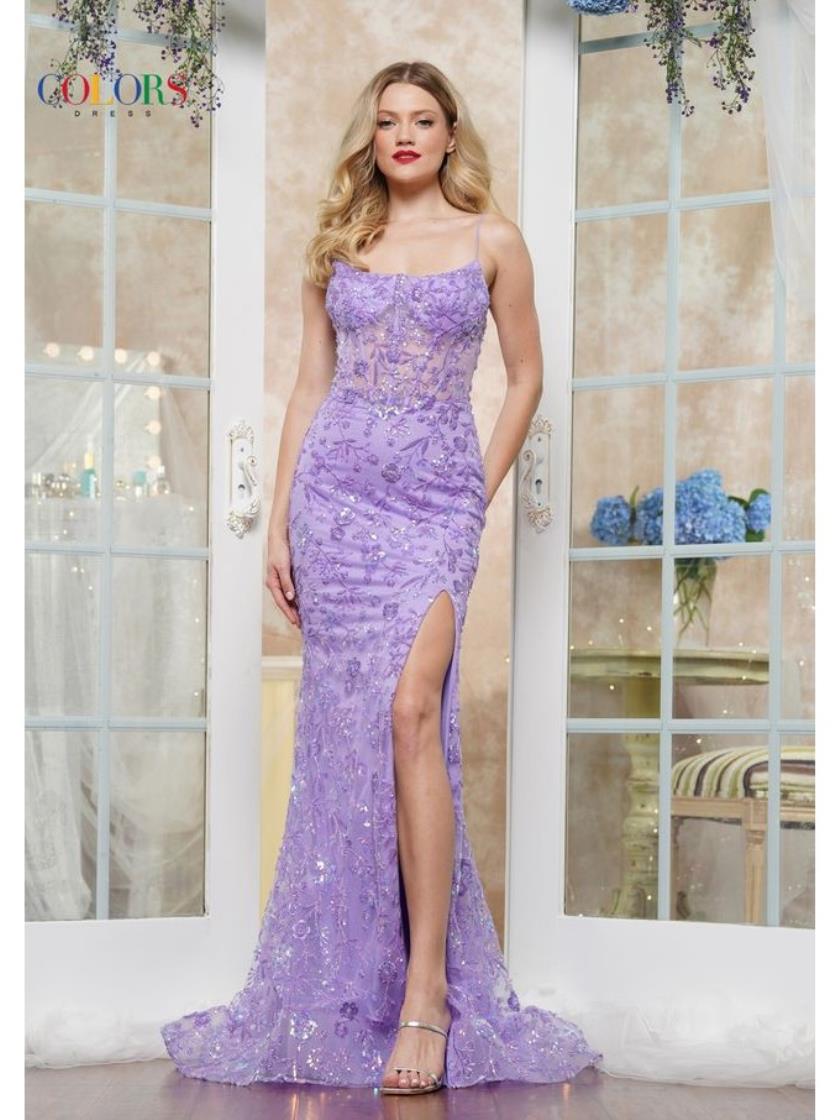 Colors 3449 Formal Long Fitted Prom Dress