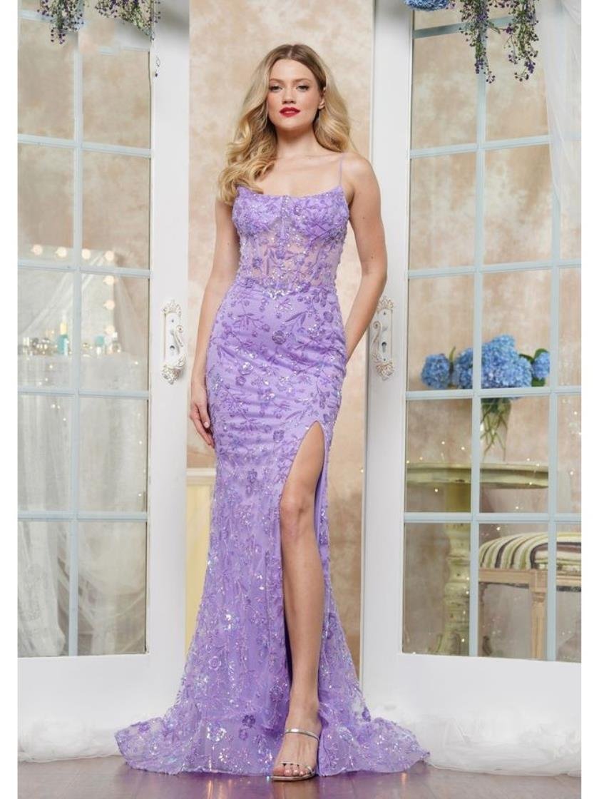 Prom Dresses Formal Long Fitted Prom Dress  Lavender