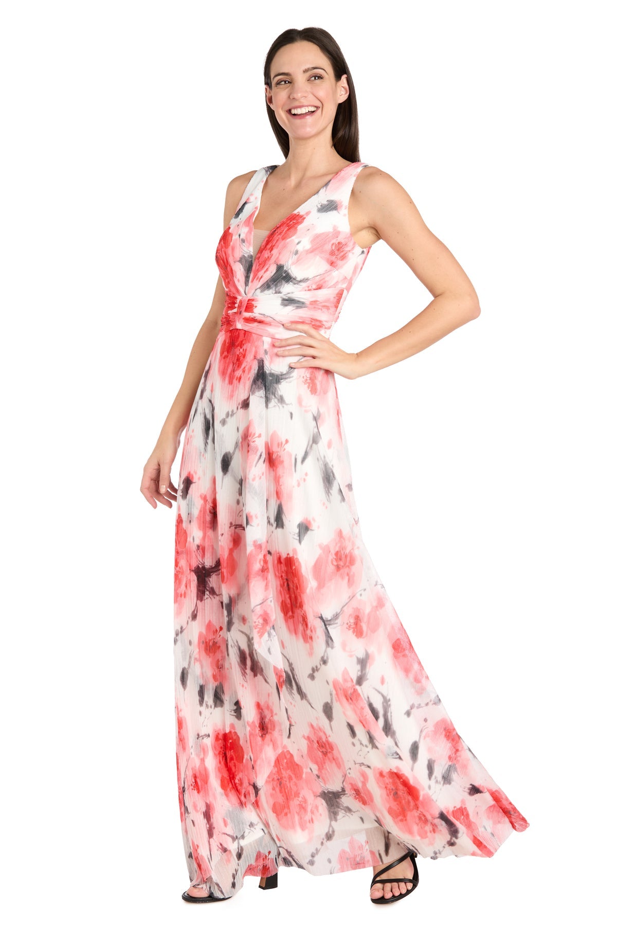 R&M Richards 3450 Long Printed Formal A Line Maxi Dress