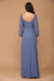 Slate Blue XL Long Sleeve Formal Chiffon Dress Sale
