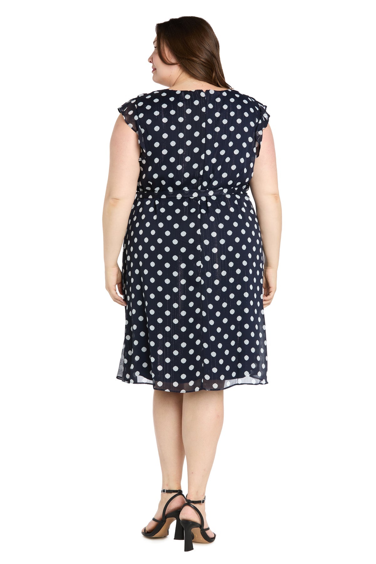 R&M Richards 3453W Short Plus Size Polka Dot Cocktail Dress
