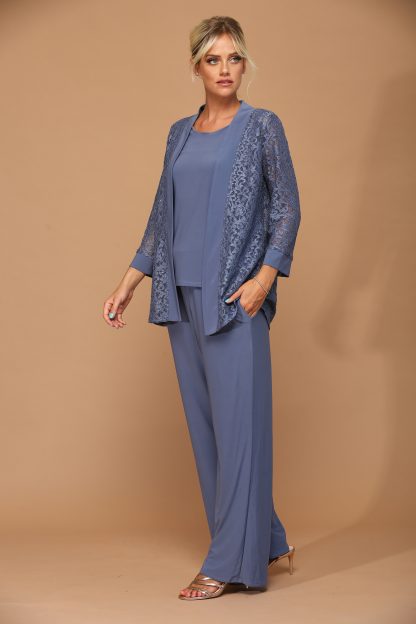 Formal Pant Suit Slate Blue