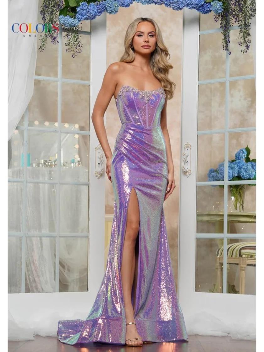 Colors 3456 Long Formal Fitted Evening Prom Dress