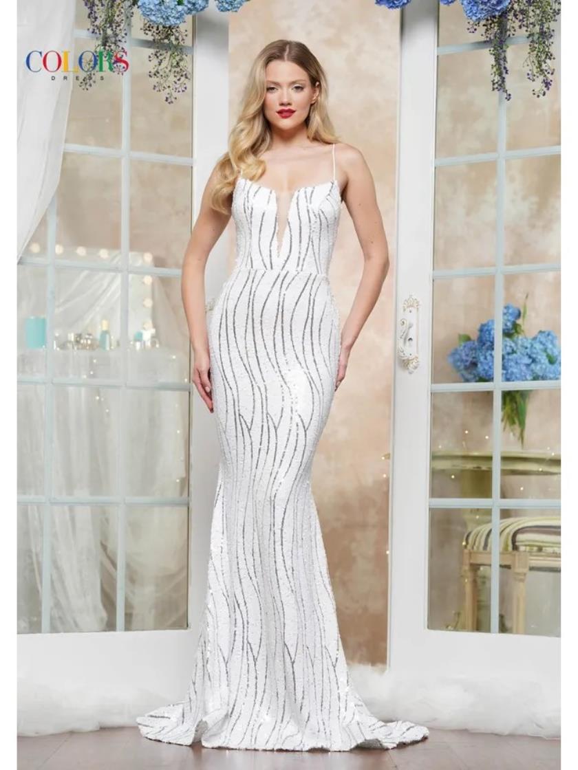 Colors 3457 Formal Fitted Long Evening Dress