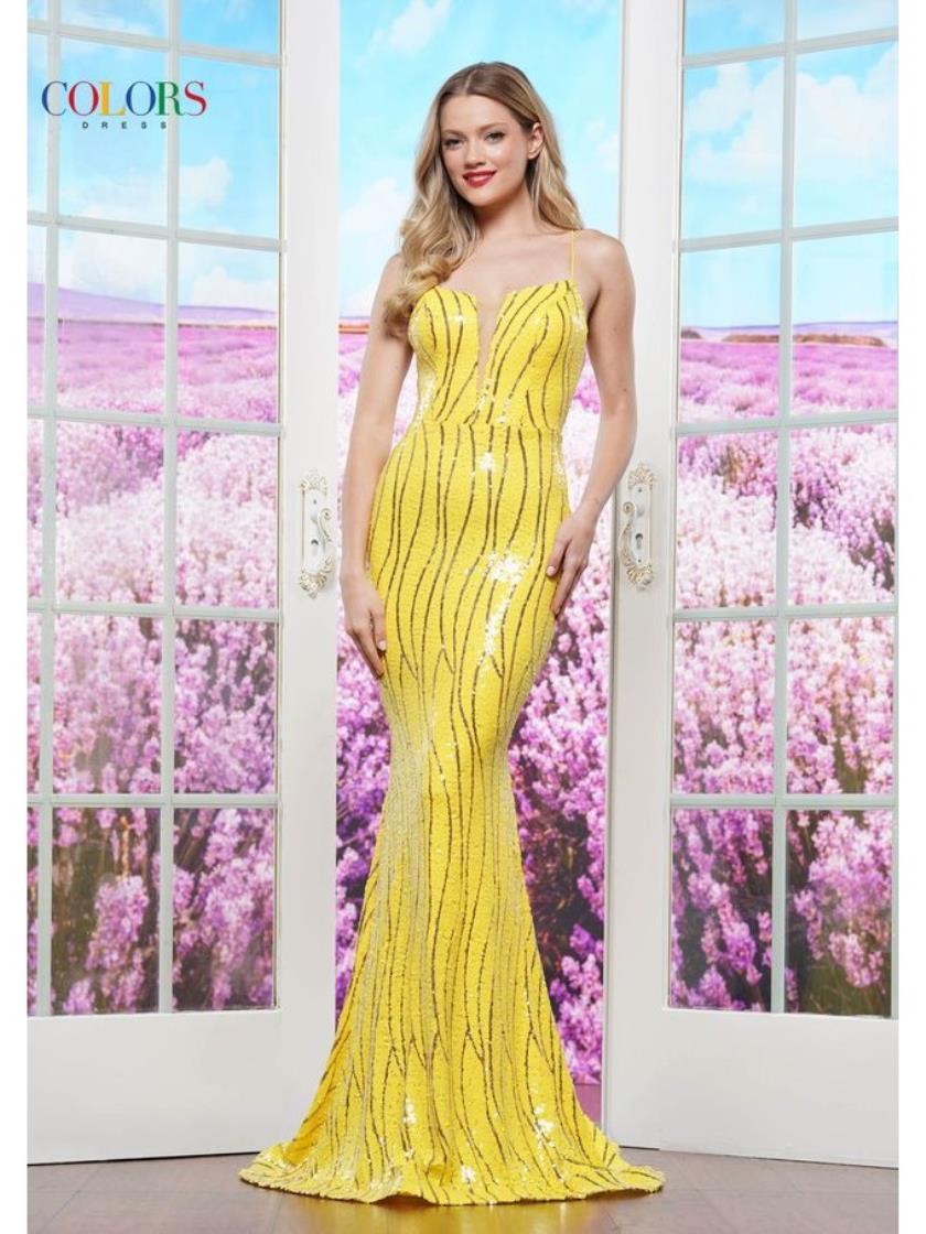 Colors 3457 Formal Fitted Long Evening Dress