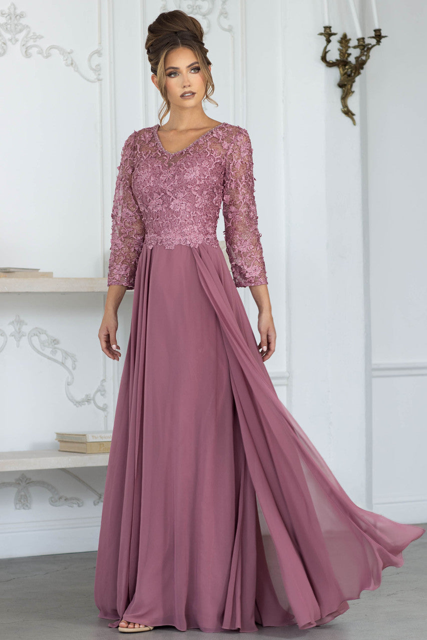 Mother of the Bride Dresses Lace Long Formal Mother of the Bride Dress Lenovia 8375 Mauve