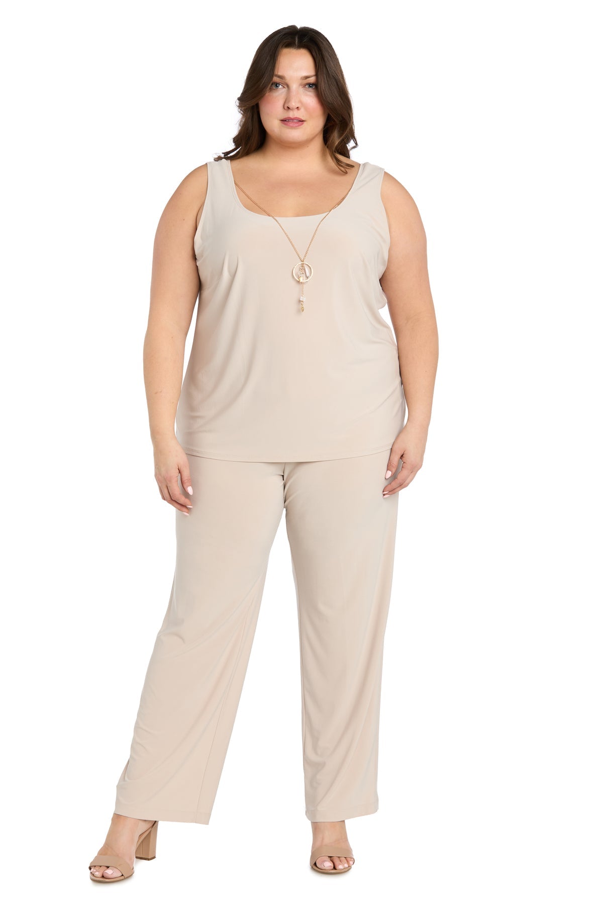 R&M Richards 3460W Plus Size Sequin Long Formal Pant Suit