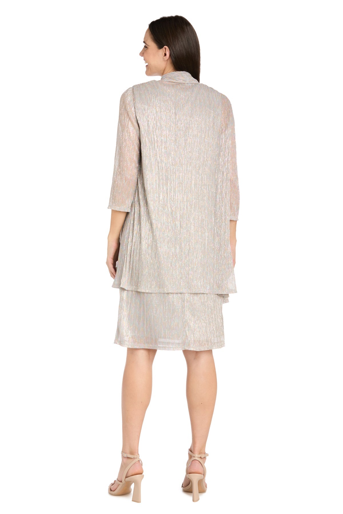 Mother of the Bride Dresses Short Mother of the Bride Metallic Jacket Dress Champagne