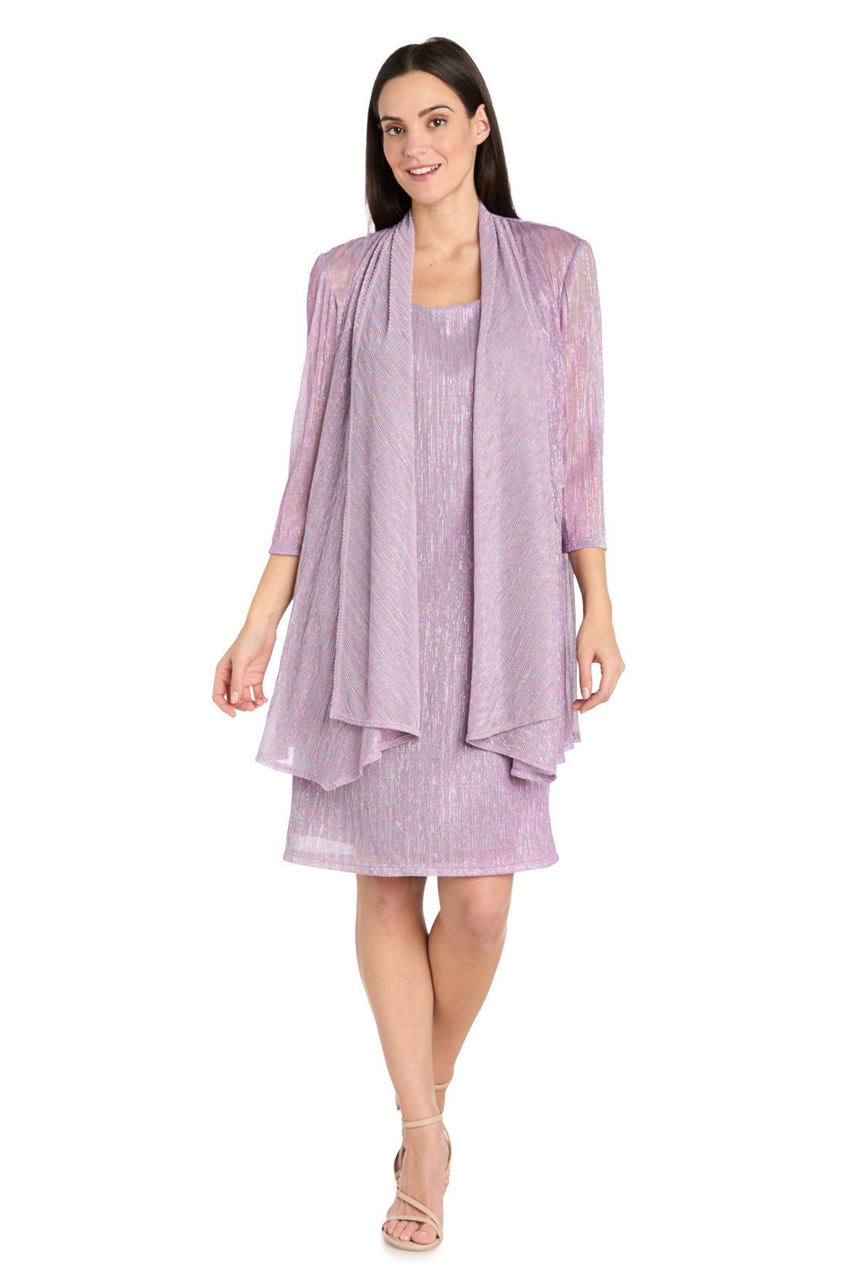 R&M Richards 3461 Short Mother of the Bride Metallic Jacket Dress