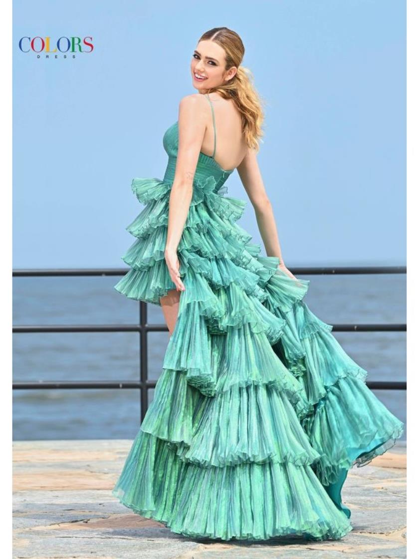 Colors 3462 Ruffle Long Formal Evening Prom Dress
