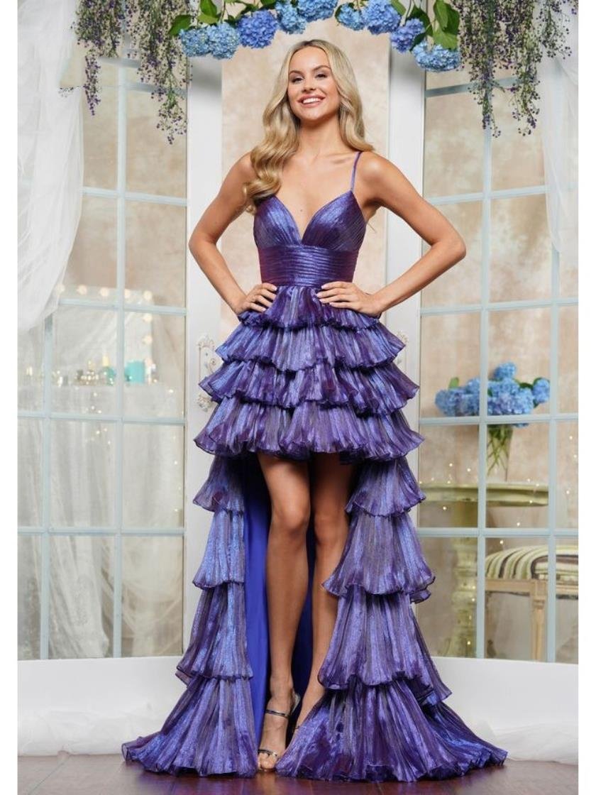 strapless open back dress Colors 3462 Ruffle Long Formal Evening Prom Dress – The Dress Outlet
