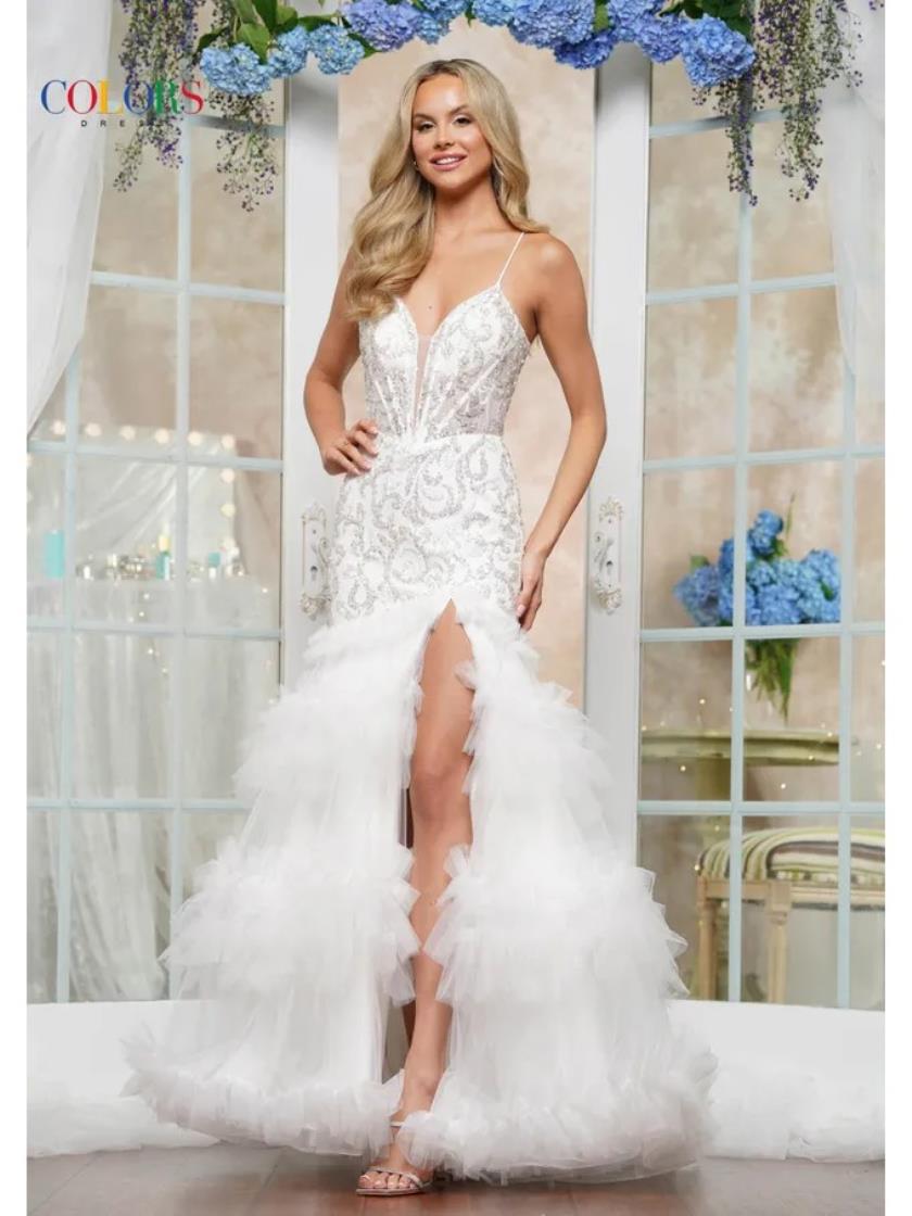 Colors 3463 Ruffle Long Formal Prom Dress