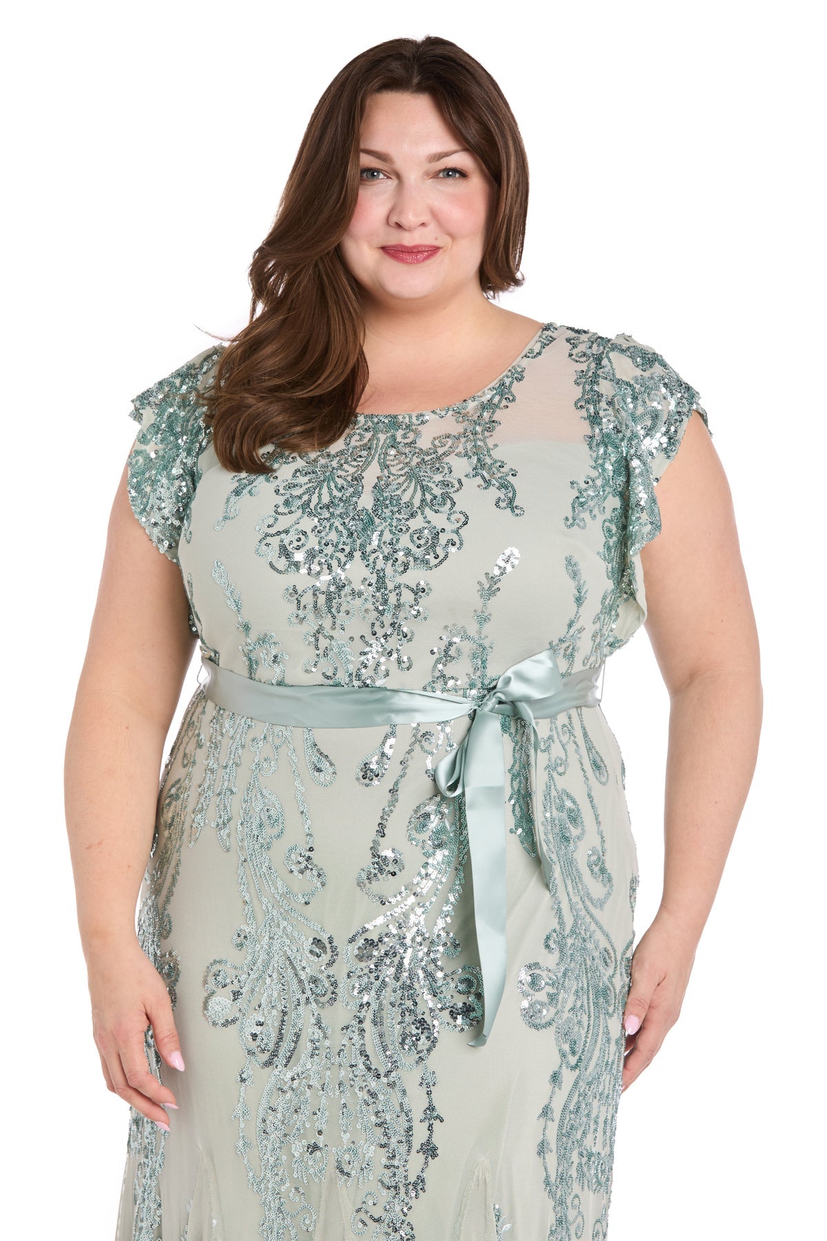 R&M Richards 3465W Plus Size Long Mother of the Bride Formal Dress