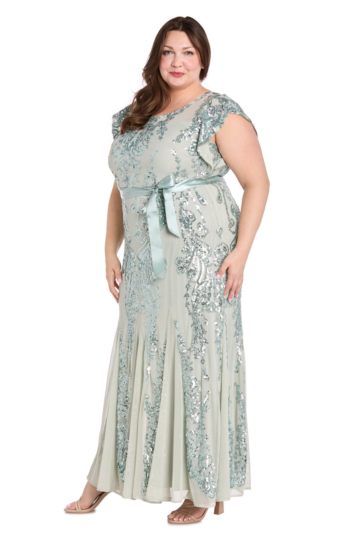 R&M Richards 3465W Plus Size Long Mother of the Bride Formal Dress