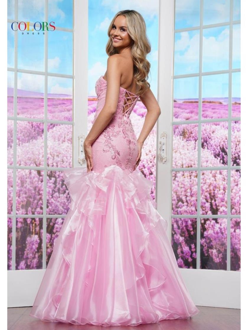 Colors 3466 Long Formal Beaded Mermaid Prom Dress