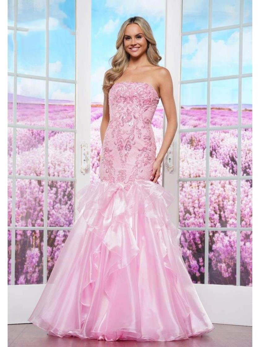 Prom Dresses Long Formal Beaded Mermaid Prom Dress Pink