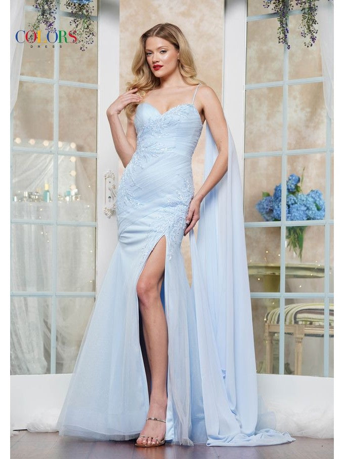 Colors 3467 Formal Fitted Long Evening Prom Dress