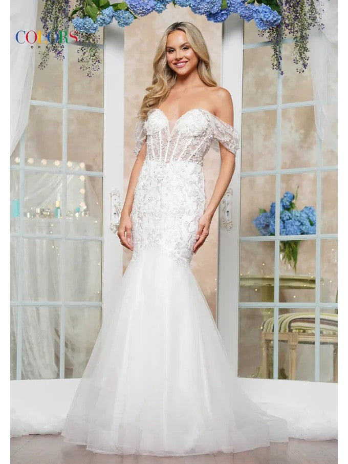 Colors 3468 Long Fitted Formal Beaded Prom Dress