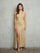 Prom Dresses Long Glitter Fitted Formal Prom Dress Gold
