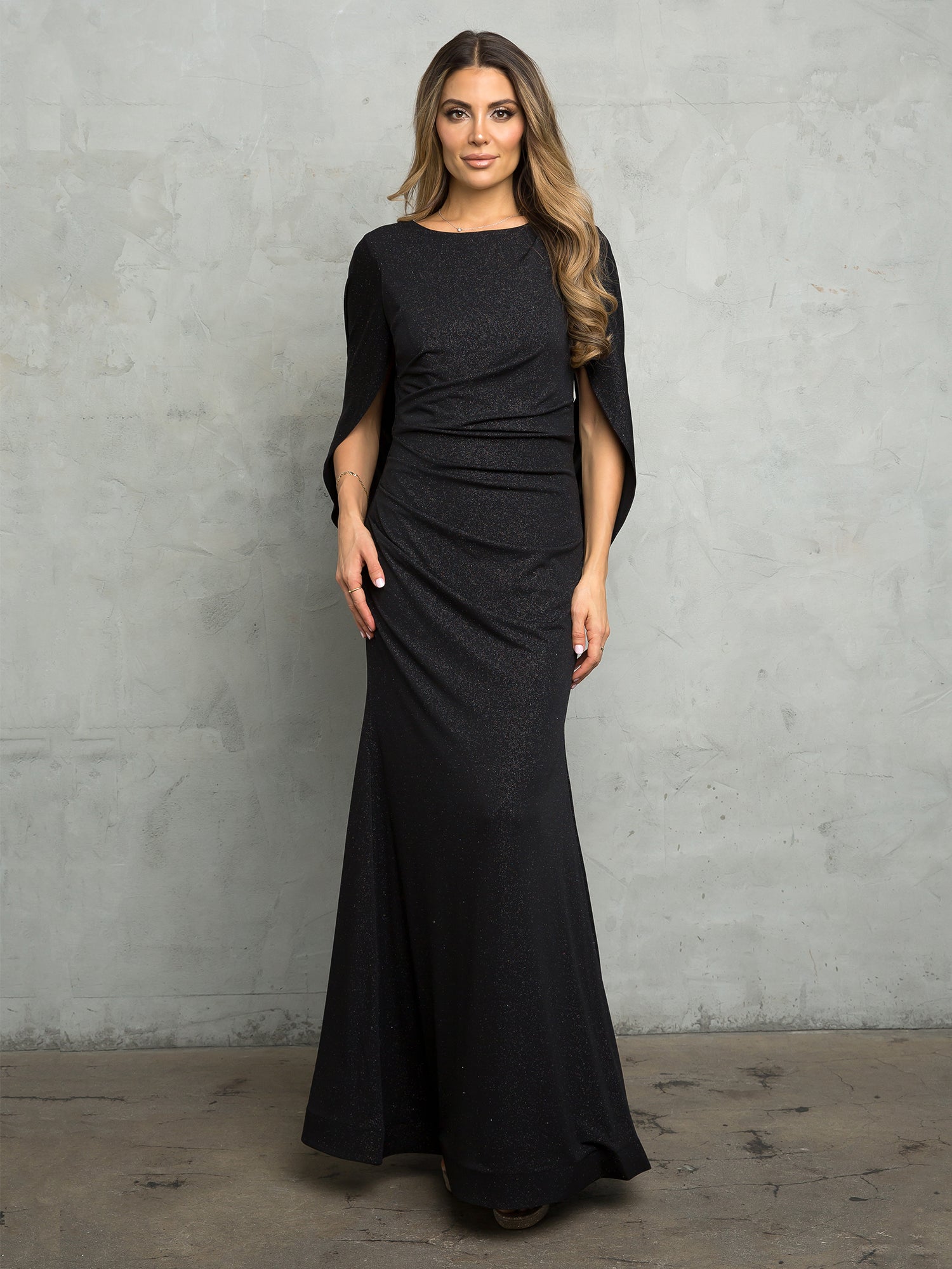 Eva Fashion 3470 Long Formal Glitter Mother of the Bride Dress - Hunter Green / S Eva Fashion 3470 Long Formal Glitter Mother of the Bride Dress - Hunter Green / S