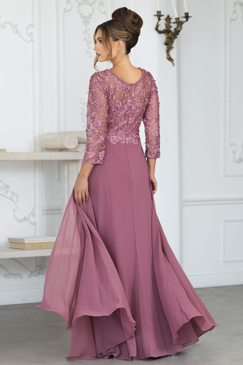 Mother of the Bride Dresses Lace Long Formal Mother of the Bride Dress Lenovia 8375 Mauve
