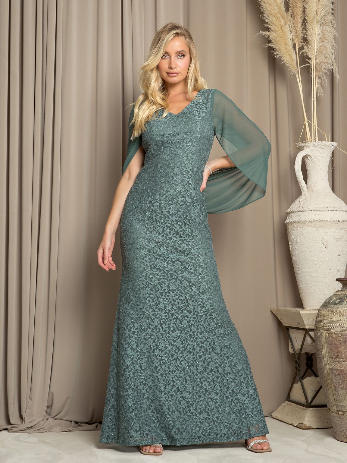 Mother of the Bride Dresses Formal Long Lace Mother of the Bride Dress Eucalyptus