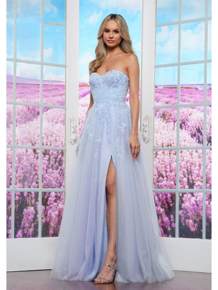Prom Dresses Long Formal Beaded Ball Gown Prom Dress Blue