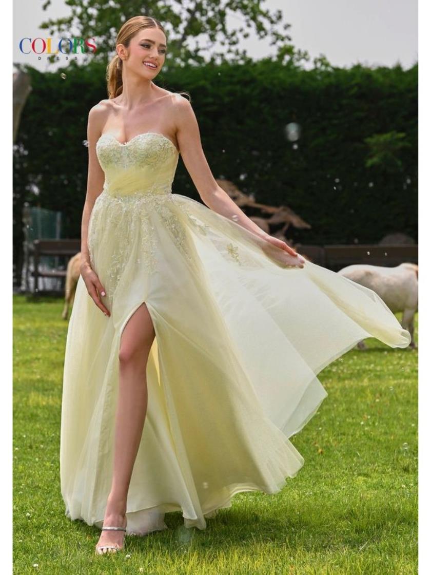 Colors 3473 Long Formal Beaded Ball Gown Prom Dress