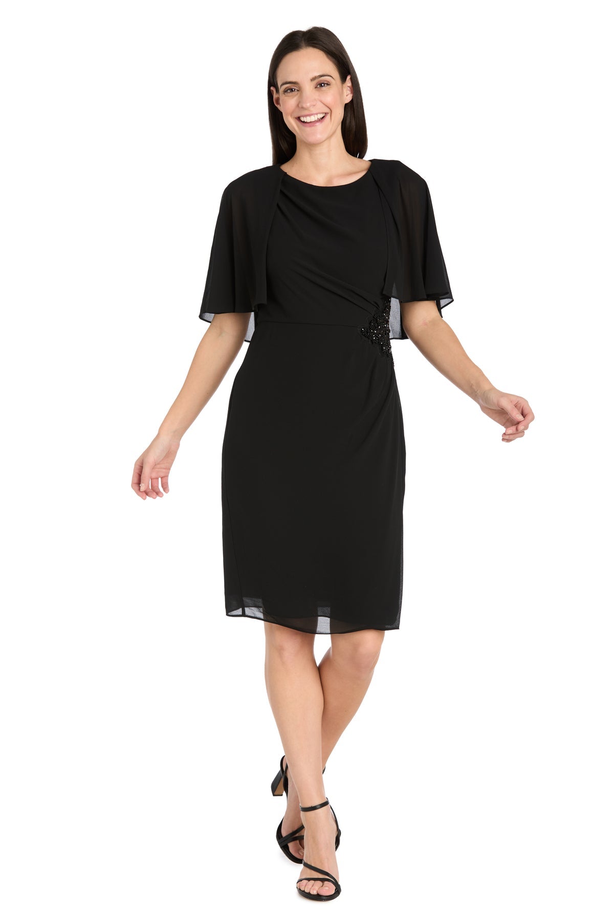 black cape dress short H&M Women's Cape-detail Mini Dress - Black