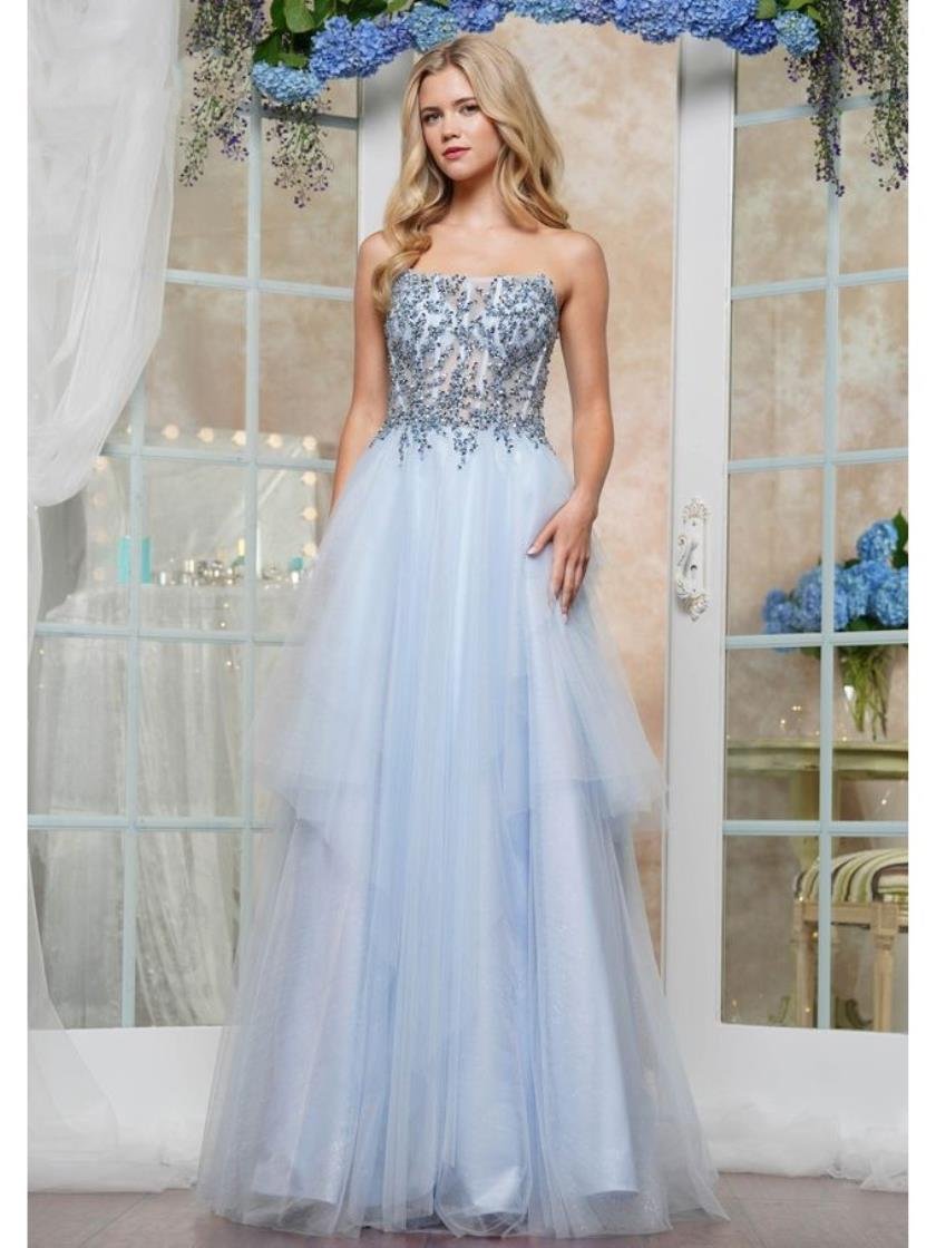 Prom Dresses Long Beaded Formal Prom Dress Blue