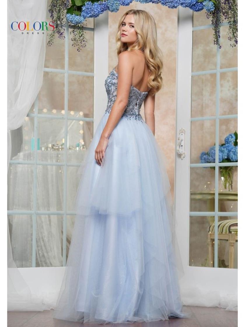 Colors 3475 Long Beaded Formal Prom Dress